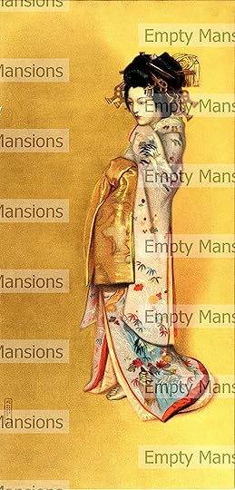 Japanese geisha painting with watermarks