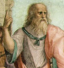 English: The School of Athens (detail). Fresco...