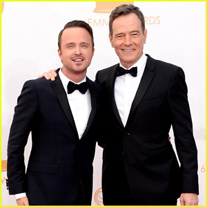 Bryan Cranston and Aaron Paul at the 2013 Emmys