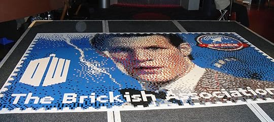 This was a mosaic built up in sections by visitors filling in one Lego baseplate at a time.