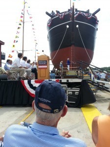 Christening the newly restored Charles W.Morgan.