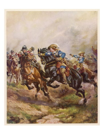 Prince Rupert leading a cavalry charge at Edgehill (artist unknown)