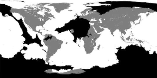 an image showing a comparison of the continents of the shaper's world and earth for world building purposes