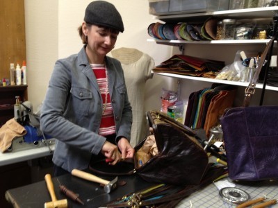 Larisa installing a turn lock