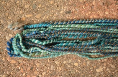 Soaked in hot water and hung to dry.