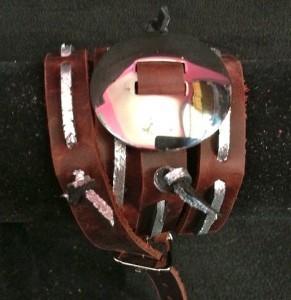 concho wraparound in silver glitter suede