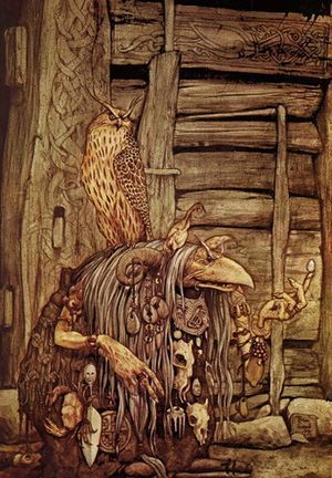 Troll Witch with Owl by Brian Froud