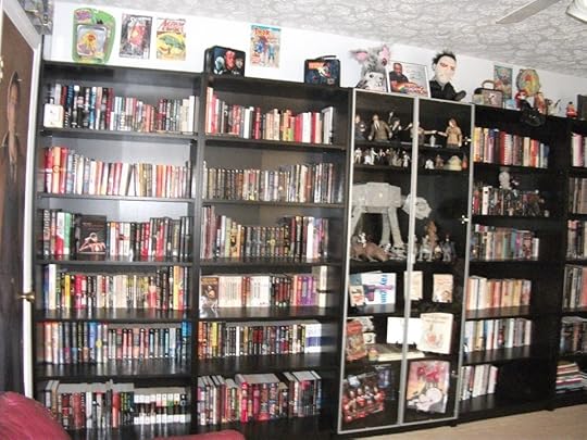 ALL the books on the left two shelves are mine.