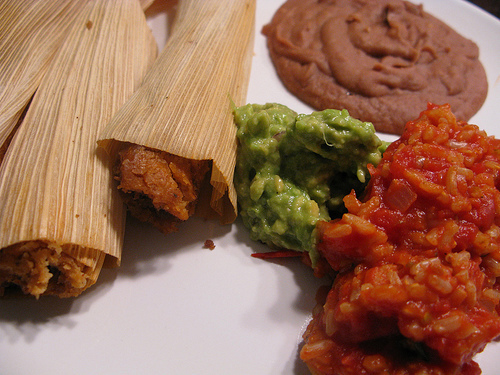 Vegan Tamales with Beans and Rice