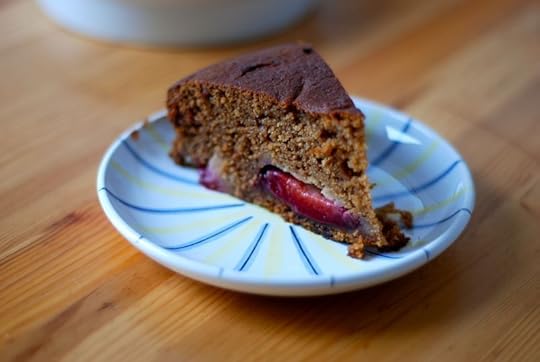 Honey cake with plums and cinnamon