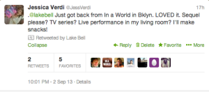 Lake Bell retweet