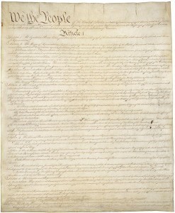 The First Page of the Constitution of the United States