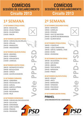 Comícios e Sessões de Esclarecimento Rui Ventura PPD PSD Pinhel 2013