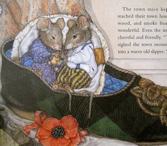 A page detail from Town Mouse, Country Mouse by Jan Brett