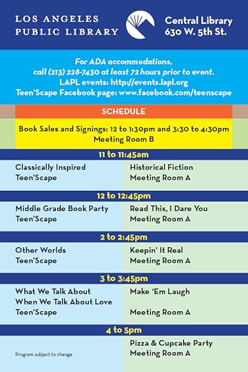 Teen Book Fest schedule