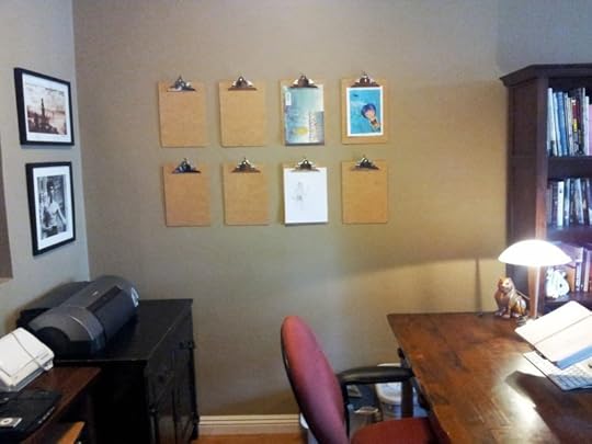 My work-in-progress office with new clipboard installation.