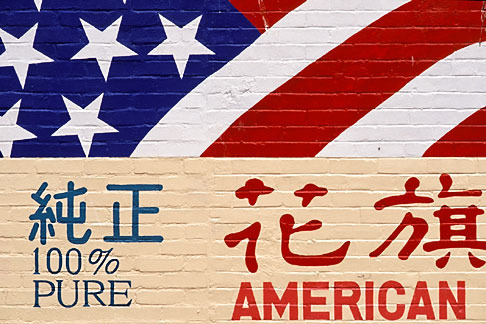 3-223-4 stock photo of California, San Francisco, Wall painting, Chinatown