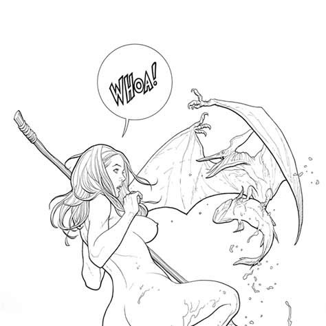 Frank Cho jungle queen fishing