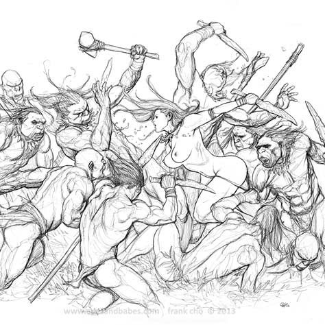 Frank Cho Jungle Battle