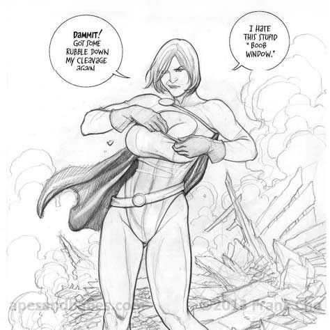 Frank Cho: Powergirl sketch 