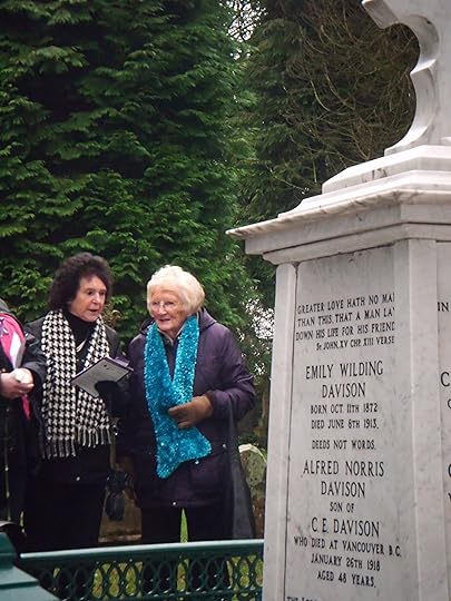 Descendants at Emily's graveside