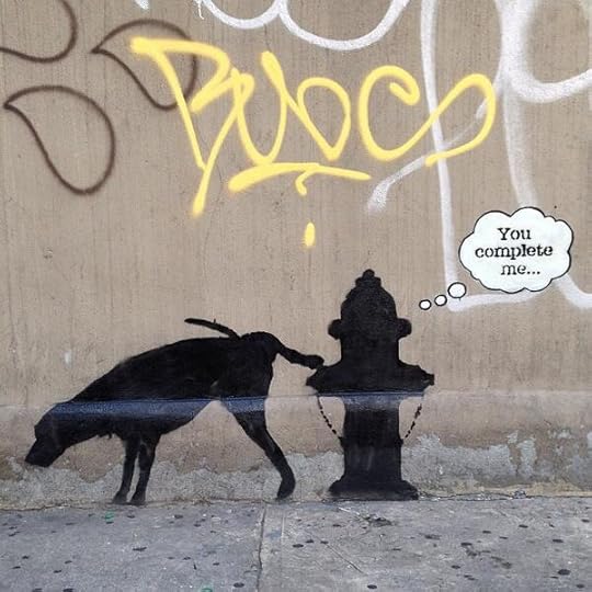 banksy dog art you complete me streetartnews