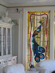 stained glass peacock at Graceland