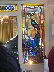stained glass peacock at Graceland