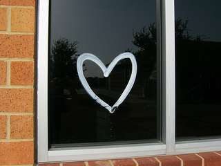 heart on the window