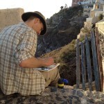 Painting in Fira, Santorini