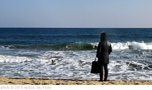 'Lonely Woman Watching Sea Waves on Beach' photo (c) 2010, epSos .de - license: http://creativecommons.org/licenses/by/2.0/