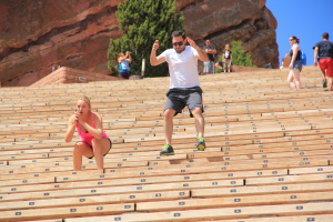 Did I mention how many people were there exercising? It made me feel...inadequate. I solaced myself in the fact that I was about to attempt the BoulderBoulder 10k run (well...run/walk...okaymostly walk).