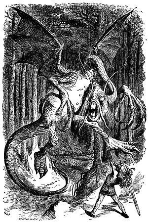 English: Illustration to the poem Jabberwocky....