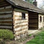 Chinked log cabin