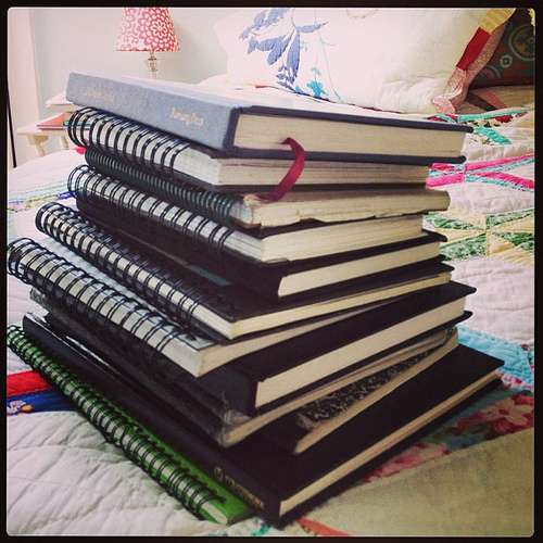 These journals hold the stories of my life from 15 onward. Some loooong stretches are missing but the overall #story is there. Reading through them these last several weeks have awakened my #spirit by reminding me who I am. #journaling #love