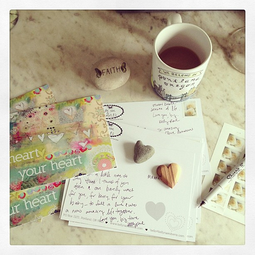 Recommitting myself to one of favorite monthly soul care pieces-sending out love to my circle of friends, old + new. Makes my heart feel joyous.