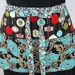 blue pattern half apron