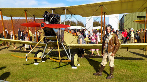 C.J. Carter-Stephenson in vintage costume at Goodwood Revival