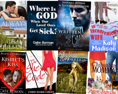 Hump Day books from Celia Juliano, Gabe Berman, Sherrill Bodine & Patricia Rosemoor, Katy Madison, Cate Rowan, Chris Marie Green, Shelby Rebecca, and Any Jarecki!