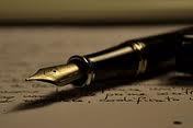 fountain pen and paper