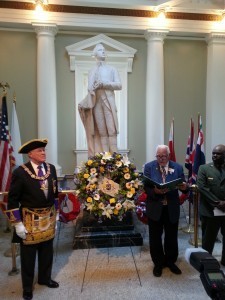 The statue of Joseph Warren, newly restored.