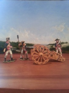 Three miniature Revolutionary soldiers--a birthday gift from my wife Melissa.