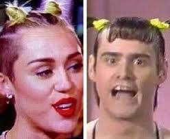 Also, YES. I KNEW she was reminding me of someone. HAIR HORNS ARE A MISTAKE IF THEY REMIND ME OF THIS JIM CARREY CHARACTER, MILEY.