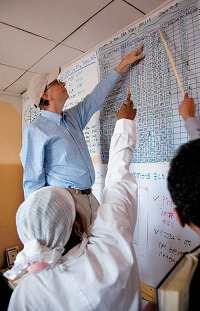 Bill Gates delivering report