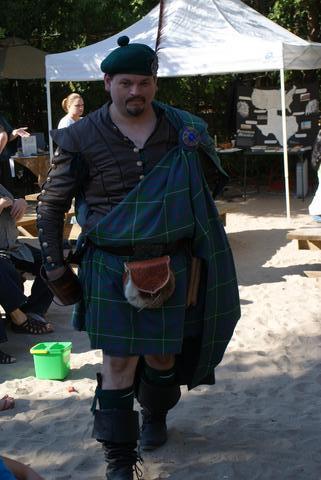 Author Christopher Dunbar in a kilt