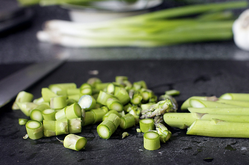 asparagus, cut into segments