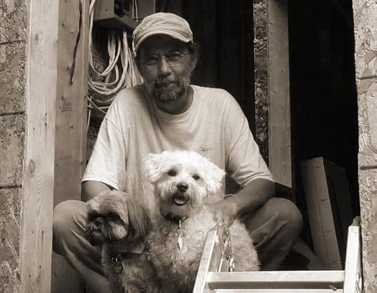Charles de Lint with Johnny Cash (white fur) and friend