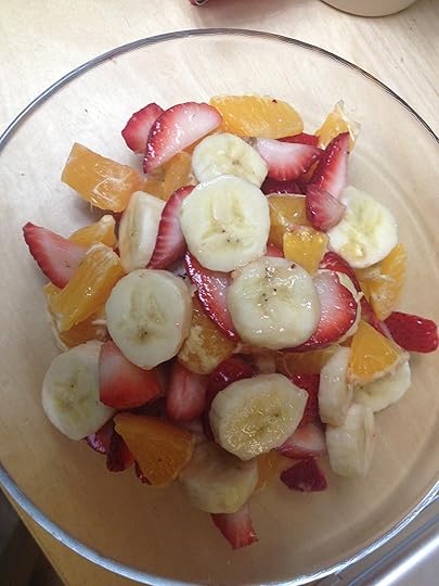 bananas, strawberries, and oranges