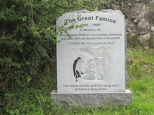 Famine memorial stone, Drumcliff graveyard outside Ennis.