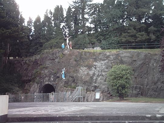 The Lourdes grotto behind Nicker church.
